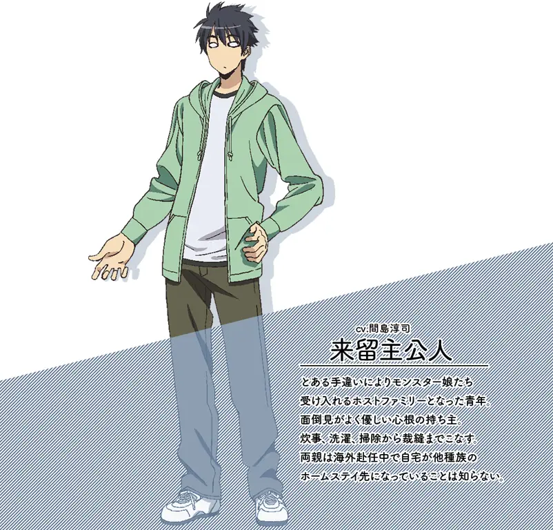 Tokoh Utama yang Baik Hati Kimihito Kurusu, tokoh utama dalam anime Monster Musume