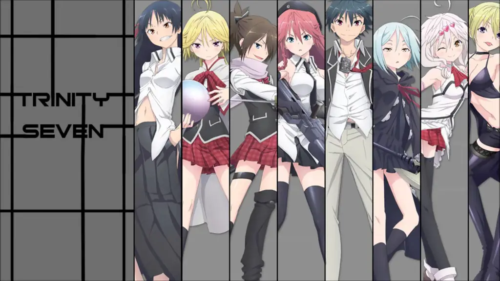 Adegan aksi seru dari anime Trinity Seven Adegan aksi dari anime Trinity Seven